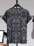 Cotton Prined Half Sleeves Mens Round Neck T-Shirt