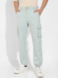 Campus Sutra Men's Poly Cotton Cuffed Hem Cargo Pant