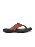 BUCIK Men's Tan Synthetic Leather Slip-On Casual Slipper/Flip Flop