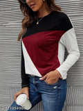 Popster Multi Printed Cotton Round Neck Regular Fit Long Sleeve Womens T-Shirt