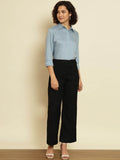 TRENDARREST Blue Polkadot Rayon Shirt