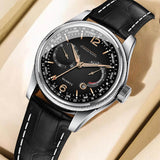 3D Glass Date Display Dial Leather Belt Analog Watch - for Men