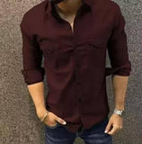 Cotton Solid Full Sleeves Mens Casual Shirt