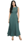 Women's Polyester Solid Maxi Dress