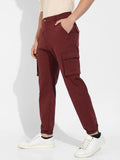 Campus Sutra Men's Poly Cotton Cuffed Hem Cargo Pant