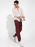 Campus Sutra Men's Poly Cotton Cuffed Hem Cargo Pant