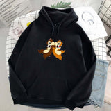 Popster Black Printed Fleece Hoody Regular Fit Long Sleeve Womens Sweatshirt